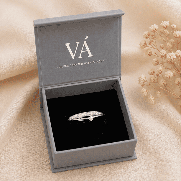 925 Sterling Silver Double Heart Ring in Premium Vrindae Argente Gift Box