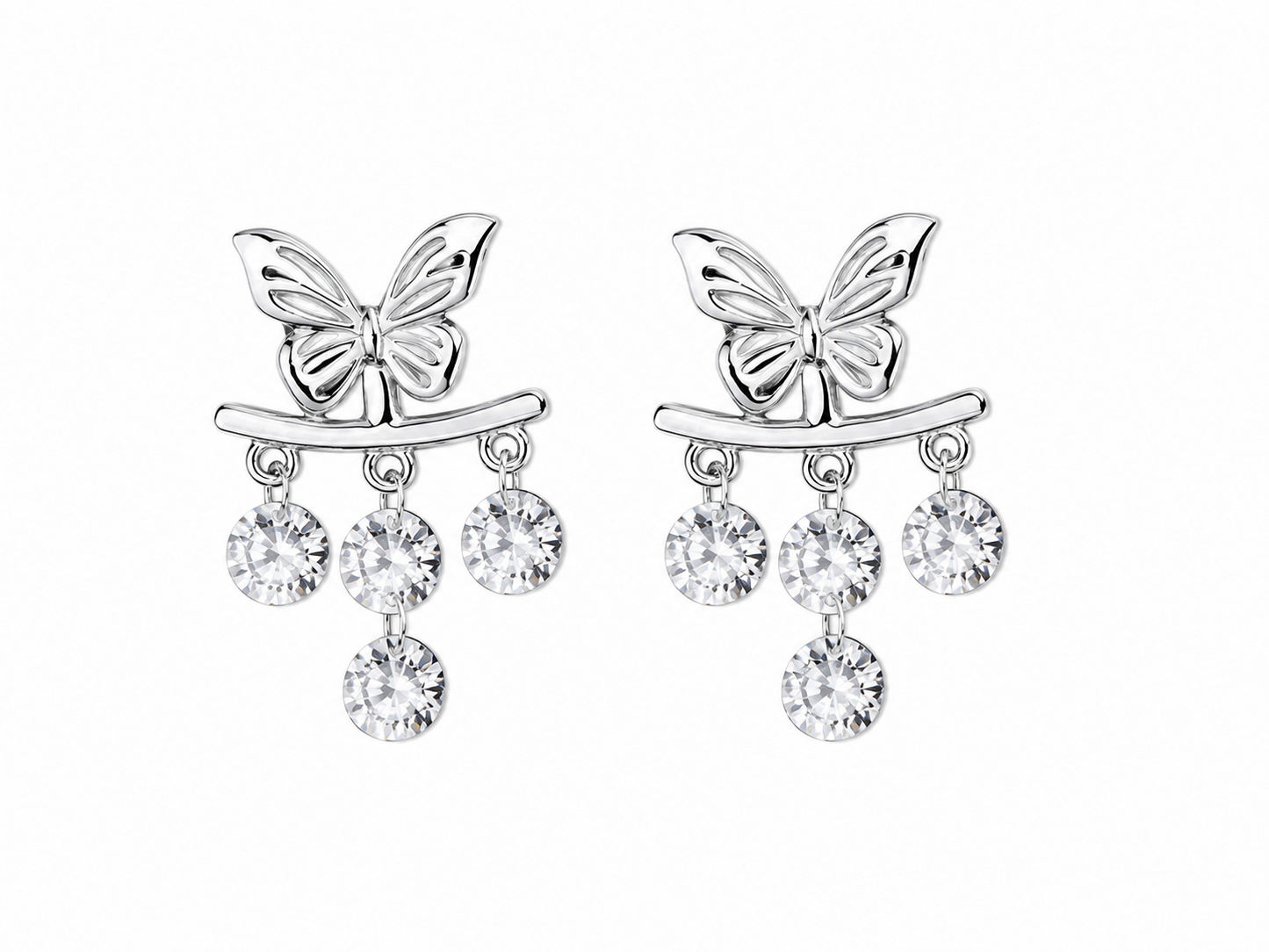 Butterfly Crystal Drop Earrings