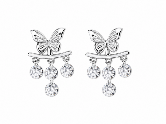 Butterfly Crystal Drop Earrings