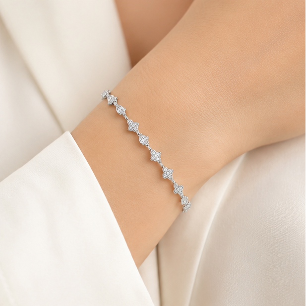  loral Sterling Silver Bracelet worn on wrist