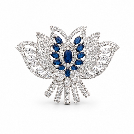 Royal Sapphire Bloom Brooch 