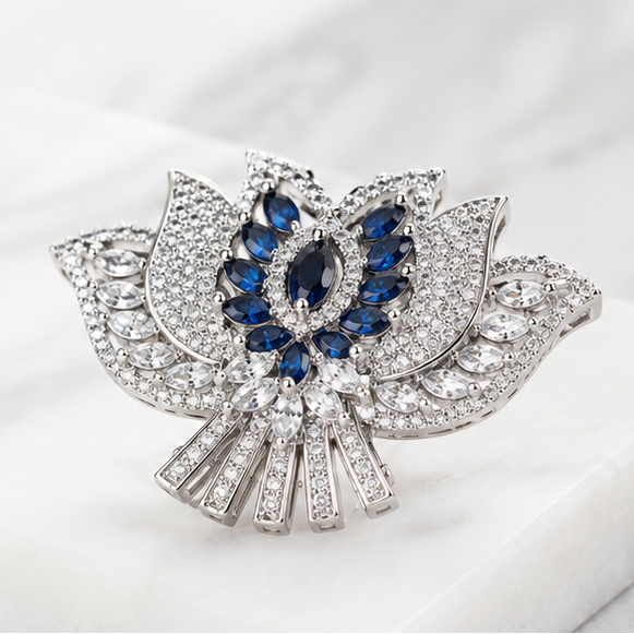 Royal Sapphire Bloom Brooch ✨