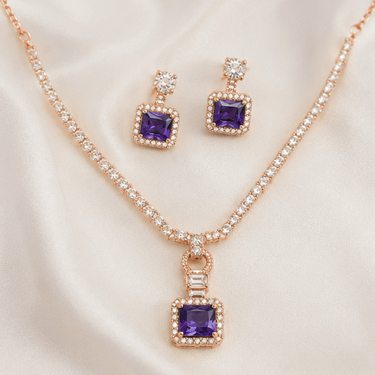 rose gold necklace set