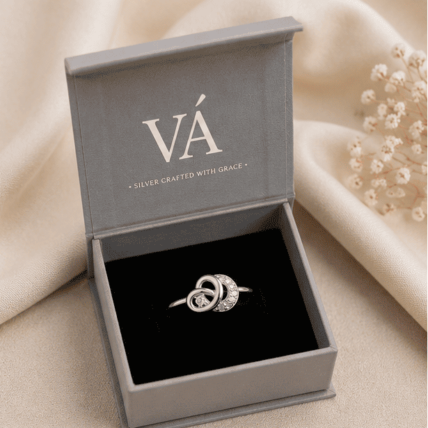 925 Sterling Silver Infinity Knot Ring in Premium Vrindae Argente Gift Box